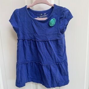 Jumping Beans 2T Girls Blue Short Sleeve Blouse with Tiered Design